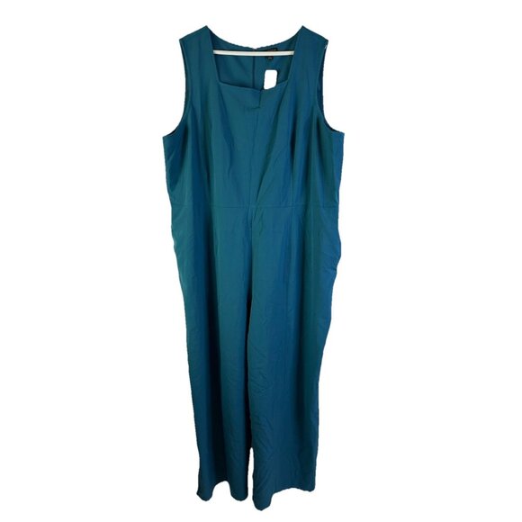 New Lane Bryant Sleevless Wide Leg Jumpsuit Pant Suit Blue - Picture 1 of 7